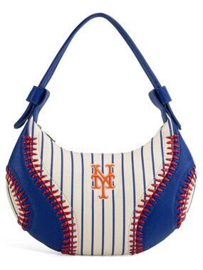 New York Mets Striped Hobo Bag